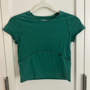 Free people - We The Free Protagonist Cropped Cap Sleeve Tee - green